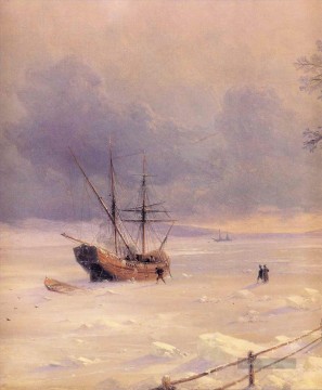  russisch - gefroren bosphorus unter Schnee 1874 Verspielt Ivan Aiwasowski russisch